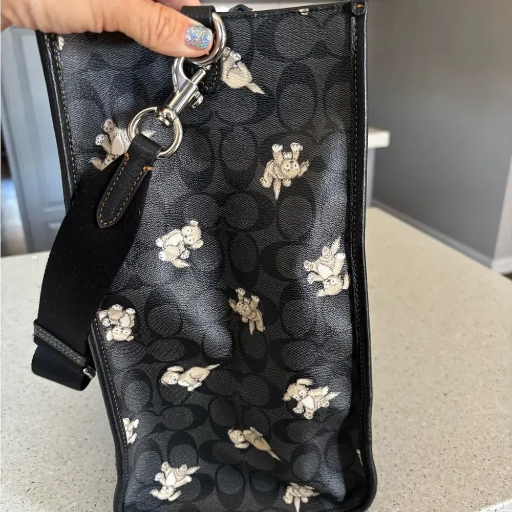 Coach Happy Dog Print, Dempsey X-Large Tote Bag - Picture 3 of 14